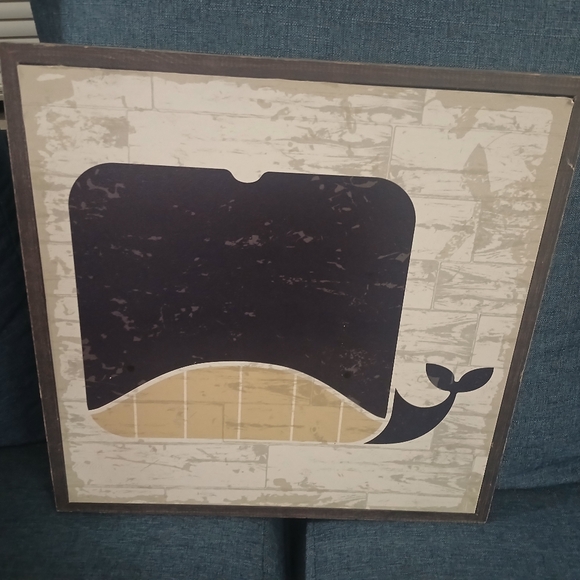 Nautical Whale Wall Art in Black and Tan - Picture 1 of 1
